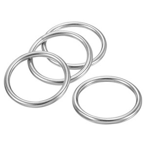 Unique Bargains Stainless Steel Seamless Welded DIY O Ring Buckles 20 Pcs Silver - 1 of 4
