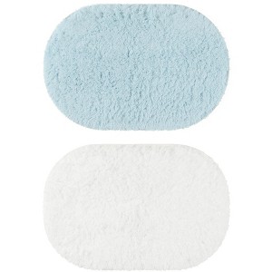 Unique Bargains 2 Pcs Absorbent Soft Thick Shag Bath Mats for Shower Bathtub Spa Floors - 1 of 4