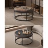 LUIZ Collection - Ottoman, Round Coffee Table, Footstool, Reversible Top, Padded Seat, Side Table, Minimalist - 3 of 4