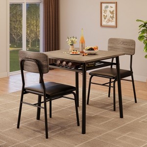 3-Piece Dining Room Set, with Storage Rack and Metal Frame - 1 of 4
