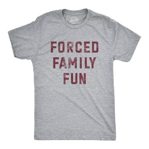 Mens Funny T Shirts Forced Family Fun Sarcastic Graphic Novelty Tee For Men - Crazy Dog Men's T Shirt - 1 of 4