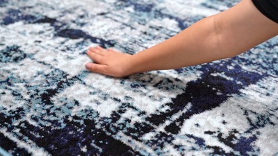 Modern Abstract Multi-Color Synthetic 5' x 7' Area Rug