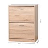 Syemin Shoe Racks Wooden Shoe Cabinet for Entryway, Freestanding Shoe Storage Organizer, Shoe Storage Cabinet for Entryance, Beige, 24.4"*9.45"*31.5" - 3 of 4
