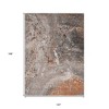 Terra Cotta Copper And Gray Abstract Washable Indoor Outdoor Area Rug - 3 of 4