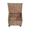 happimess Ashton Classic Farmhouse Handwoven Hyacinth Rolling Filing Basket with Lid and 360 Degree Lockable Wheels - image 3 of 4