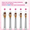 Saviland 5-Piece Kolinsky Acrylic Nail Brush Set for Acrylic Nails - Sizes 4-16 (Select Sizes) with Butterfly Pink Handles - 4 of 4
