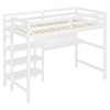YOOCOZZ Twin Size Wooden Loft Bed with Shelves, Desk and Writing Board - 4 of 4