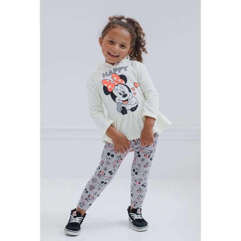 Disney Minnie Mouse Mickey Mouse Fleece Hoodie and Leggings Outfit Set Infant to Big Kid, 2 of 8
