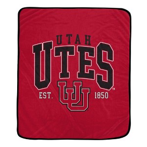 NCAA Utah Utes Vintage Arch Block Flannel Fleece Blanket - 1 of 3