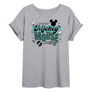 Women's - Disney - Mickey Mouse Icons Oversized Graphic T-Shirt - 1 of 4