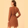 INSPIRE CHIC Women's Choker V Neck Vintage Flared Gilding Metallic Shiny Star A-Line Dress - 4 of 4