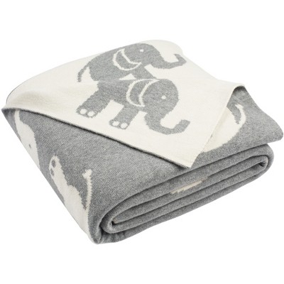 Elliot Knit Throw Blanket - Light Grey/Natural - 50" x 60" - Safavieh