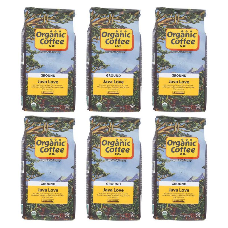 Organic Coffee Company Java Love Ground Coffee - Case of 6/12 oz Bags, 1 of 7