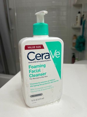 Cerave Foaming Face Wash With Hyaluronic Acid And Niacinamide For Oily ...