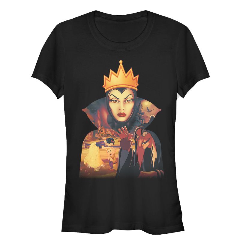 Juniors Womens Snow White and the Seven Dwarves Evil Queen Pose T-Shirt, 1 of 4