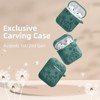 BONGEEK for AirPod Case 2nd 1st Generation Case Cover, Flower Engraved Full Protective Case Soft Silicone Pattern LED Visible,Pine Green - 2 of 4