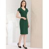 Allegra K Women's V Neck Cap Sleeve Work Business Pencil Dress - 4 of 4