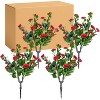 23in Artificial Topiary Flower with Ground Spike-Artificial Topiary Ball Trees with Rose Flowers- PE Fake Plants with Metal Stakes for Indoor and Out - 3 of 4