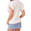 Women's Weave Ribbon Bow Sweater - Main Strip - 3 of 4