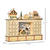 NAYSAYE Christmas Advent Calendar, Wooden 24 Drawers Lighted Village Scene for Table Mantel Reusable Countdown Holiday Gift, Beige, 17.3"*4"*14.5" - 3 of 4