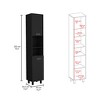 Hobart Pantry, Four Legs, Three Interior Shelves, Two Shelves, Two Cabinets -Black - 3 of 4