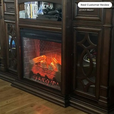 Modern Black Painted Electric Wall Mount Fireplace Insert