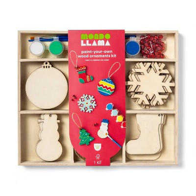 Paint-Your-Own Wood Ornaments Kit - Mondo Llama™