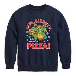 Boys' - Teenage Mutant Ninja Turtles - Life Liberty Pursuit Of Pizza Graphic Long Sleeve Fleece Sweatshirt - 1 of 4