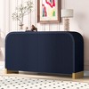 Bella Depot 4-Door Curved Corner Design Sideboard with Adjustable Shelves - Blue - 2 of 4