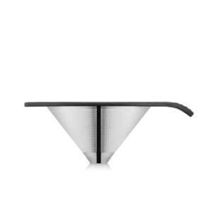 Bodum 4 cup Pour Over Reusable Stainless Steel Coffee Filter: Best Pour Over Coffee Filters, Black, 1 Year Warranty - 1 of 3