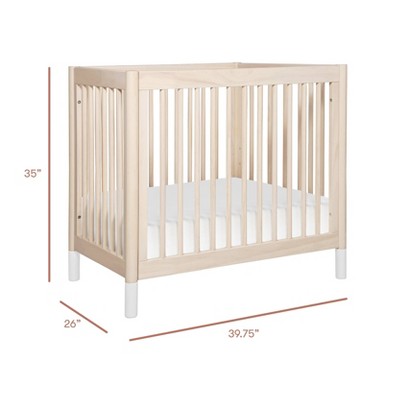 Washed Natural Pine 4-in-1 Convertible Mini Crib