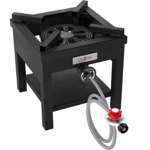 GasOne Propane Burner Cooker with Steel Braided Regulator Hose For Outdoor Cooking, Turkey Fry - 1 of 4