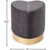 Meridian Furniture,Heart Velvet Ottoman/Stool - 3 of 4