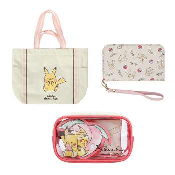 Pokemon Pikachu Tote Bag Tech Wallet & Travel Set Kit