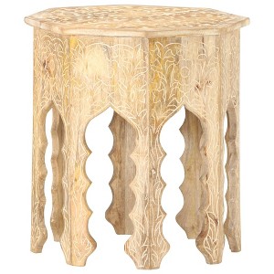 vidaXL Side Table Ã˜18.9" Solid Mango Wood - 1 of 4