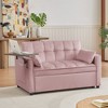 NicBex Velvet Loveseat Sofa Modern Upholstered Sleeper Couch Pull Out Bed,2 Seater Loveseat Couch with 2 Pillows for Living Room,Apartment - 2 of 4
