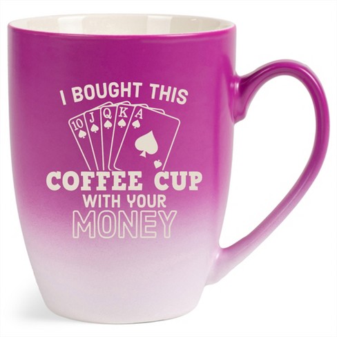 100 North Playing Card 10 Ounce Pink and White Two Toned Ombre, Comfortably Fits Your Hands, Ceramic Tea Coffee Cup Mug, I bought this coffee cup with - image 1 of 1