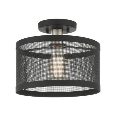 Livex Lighting Industro 1 - Light Semi-Flush Mount in  Black/Brushed Nickel