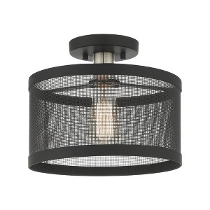 Livex Lighting Industro 1 - Light Semi-Flush Mount in  Black/Brushed Nickel - 1 of 4
