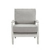 35" Saraid Accent Chair Gray Linen Light Oak Finish - Acme Furniture: Upholstered Armchair, No Assembly, Wood Frame - 3 of 4