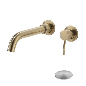 PAGED Bathroom Sink Faucet Wall-Mounted Bathroom Faucets Single Handle Faucet with Pop-Up Drain (No Overflow) - 1 of 4