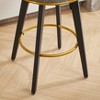 CAVINAS Swivel Barstools Set of 2, Upholstered Bar Stool with Footrest and Metal Legs, Counter Height Bar Chair for Bar, Kitchen, Dining Room - 3 of 4