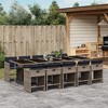 vidaXL Patio Dining Set of 10 Gray PE Rattan Large Collapsible - 2 of 4