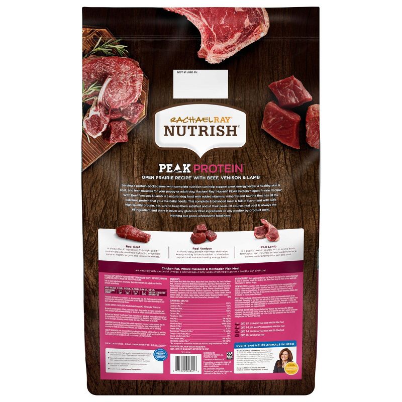 Rachael Ray Nutrish Peak Grain Free Open Range Recipe with Beef, Venison & Lamb Dry Dog Food, 3 of 9