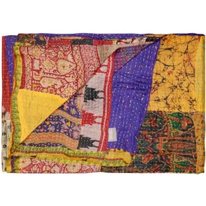 Taj Hotel Kantha Silk Blend Throw | 50"x70" | A - 1 of 4