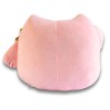 Maneki Neko Printed Cushion Soft Velboa 12 inch / 30cm x 31cm Pink Closed Eye - 2 of 2