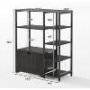 Bakers Rack with Storage Cabinet,5-Tier Coffee Bar with Shelves,Farmhouse Microwave Oven Cart Stand,Kitchen Storage Shelf with Cabinet - 2 of 4