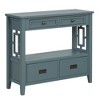 Hostack 36'' Farmhouse Wood Console Table with 4 Drawers and 1 Storage Shelf for Entryway and Living Room , Blue - 3 of 4