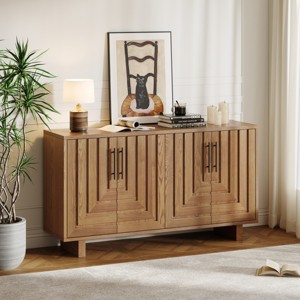59'' Modern Sideboard Buffet Cabinet, 4-Doors Storage Cabinet with Metal Handles for Dining Living Room-3irtyhousy - 1 of 4