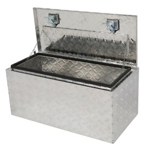 SEVOBAL Heavy Duty Tool Box Aluminum Trailer Tongue Portable for Storage Organizatio Ttool Storage Box Trailer Toolbox Open Top, Silver, 92"*48"*46" - 1 of 4